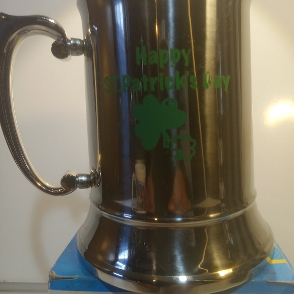 Happy St. Patrick's Day” Stainless Beer Mug - Picture 2 of 8
